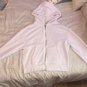 Women’s cropped white hoodie